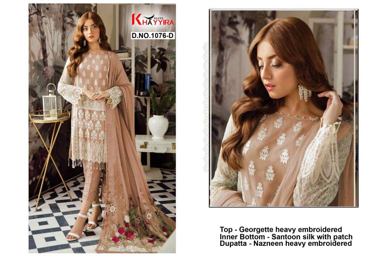 PAKISTANI SUITS D NO 1076D BY KHAYYIRA